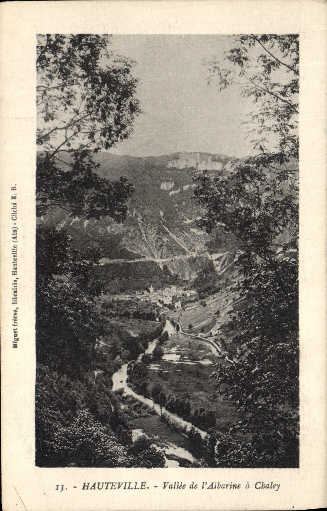 Hauteville - Vallée de l'Albarine à Chaley — Miguet frères, librairie, Hauteville (Ain) - Cliché R. B.