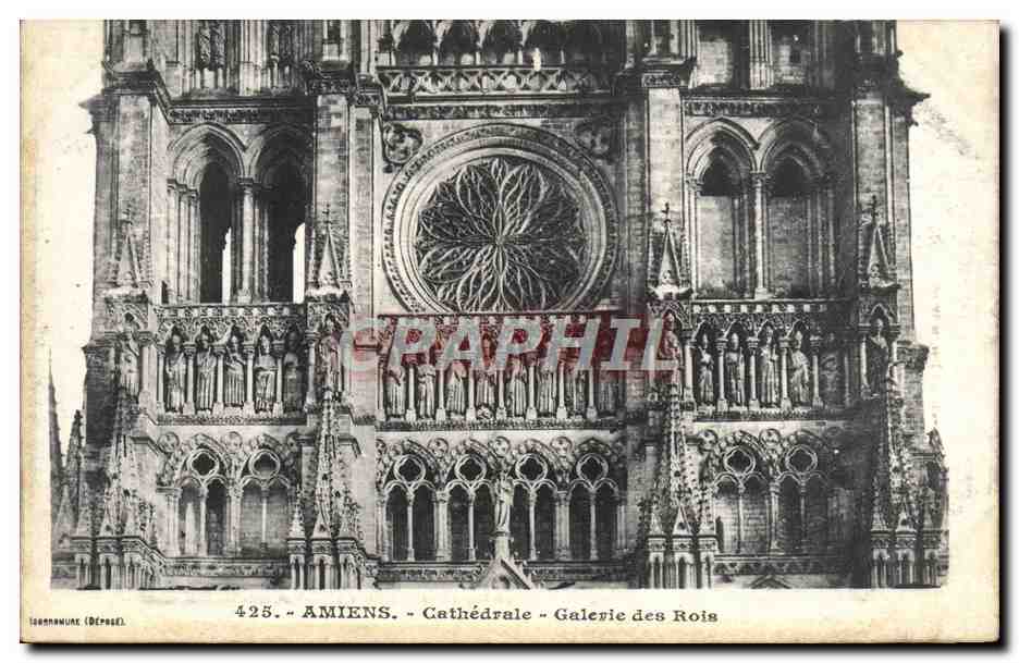 CPA Amiens Cathedrale Galerie des Rois