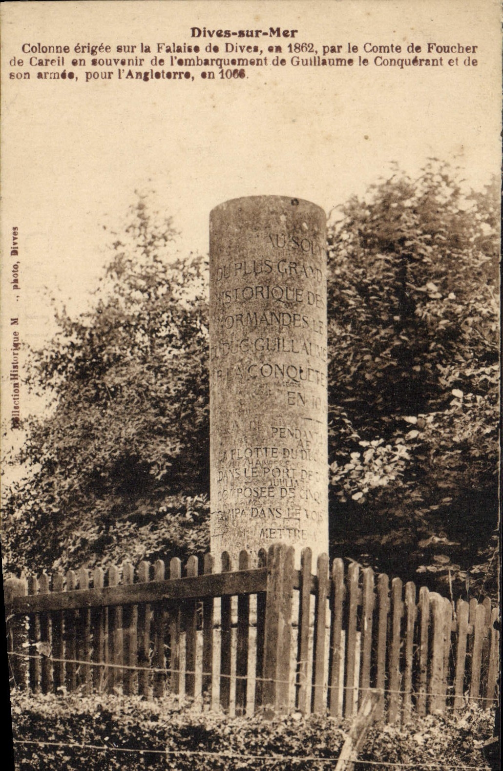 Dives-sur-Mer — Colonne commémorative de 1862 — Collection Historique M, photo