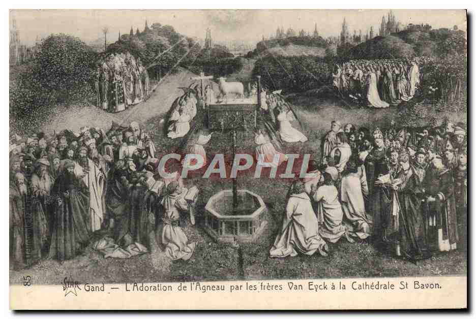 Gand — L'Adoration de l'Agneau par les frères Van Eyck à la Cathédrale St Bavon