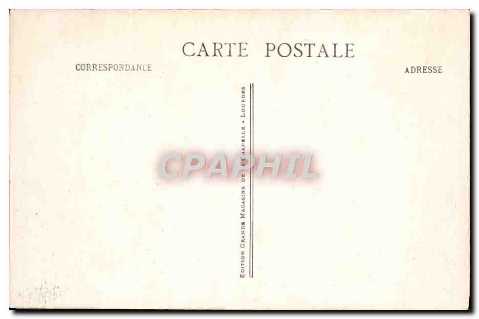 CPA Lourdes La Basilique et le Rosaire — Verso