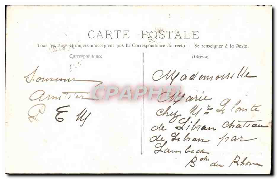 CPA Marseille Palais Longchamp — Rückseite