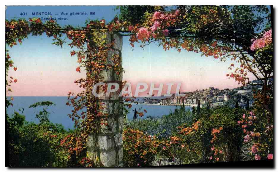 CPA Menton Vue Generale