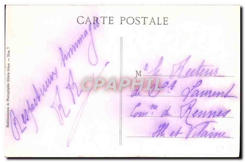 CPA Cannes Le Cours de le Casino Pris du Mont Chevalier — Rückseite