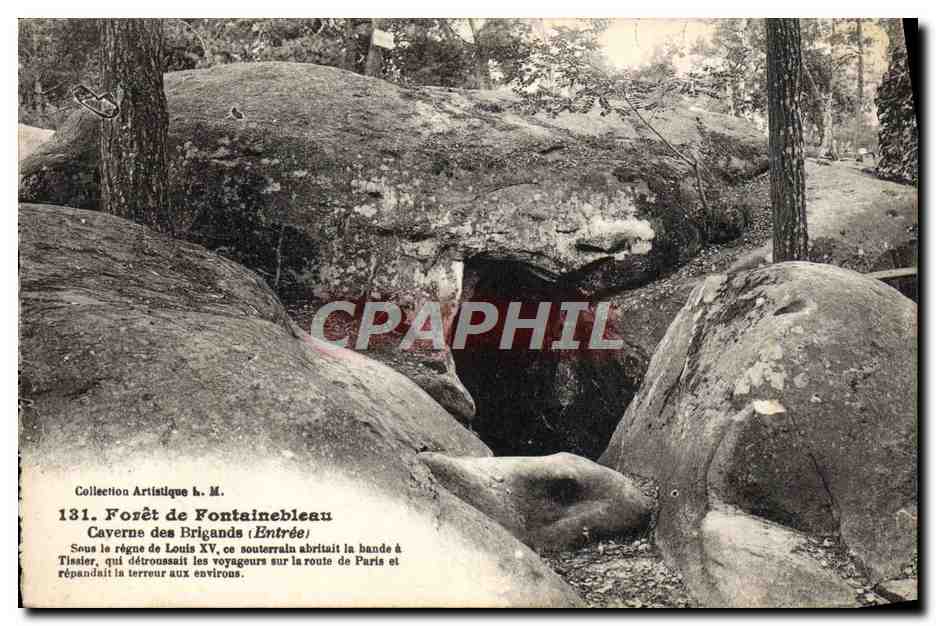 Bosque de Fontainebleau — Cuevas de los Bandidos (Entrada) — Colección Artística h. M., n°131