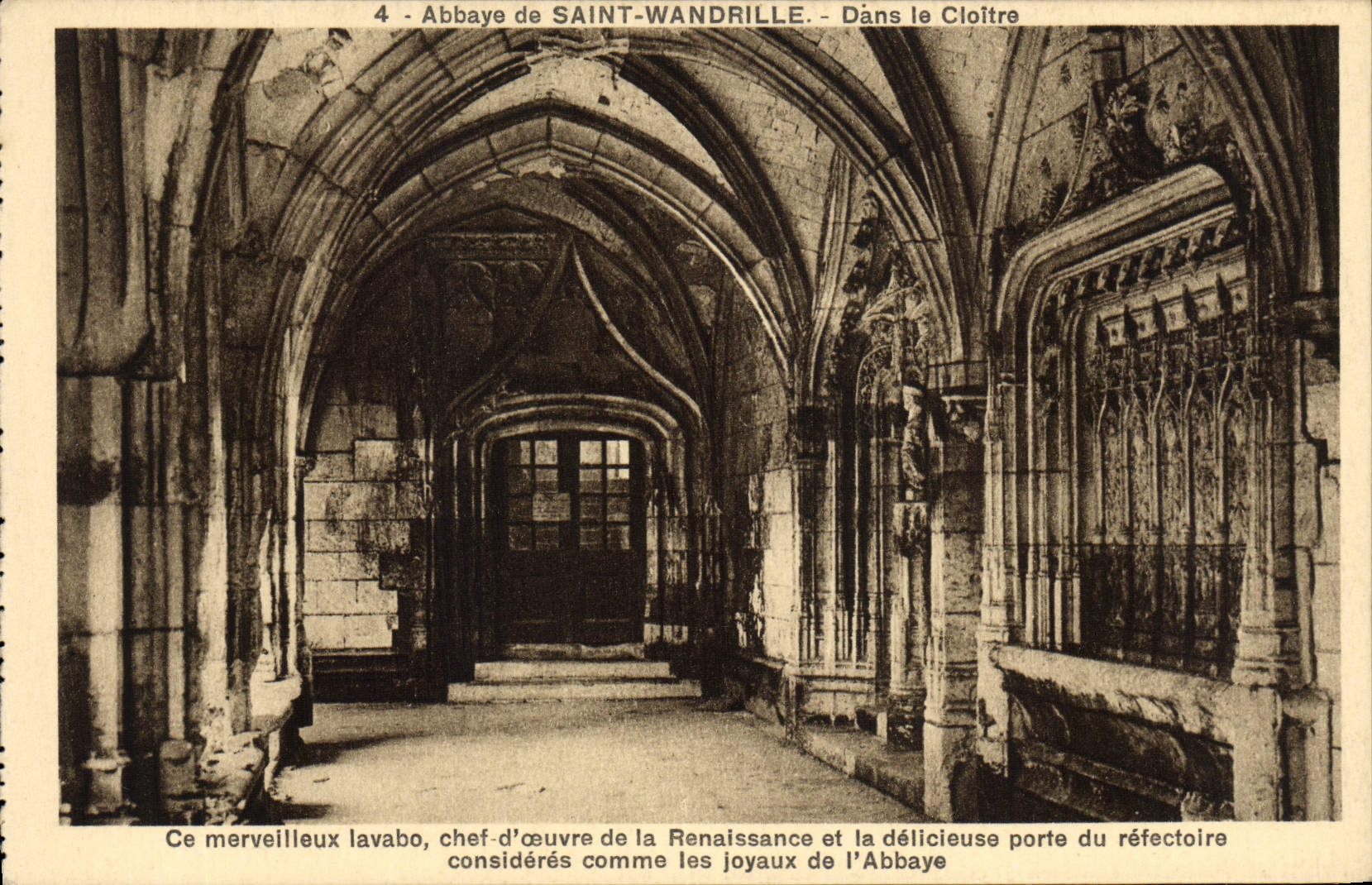 CPA Abbaye De Saint Wandrille Dans le Cloitre Lavabo