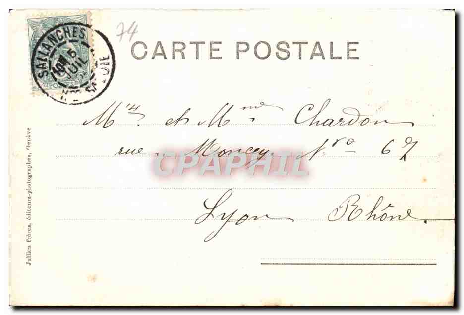 Chamonix — Chaîne des Aiguilles — J.J. 2234 — Verso