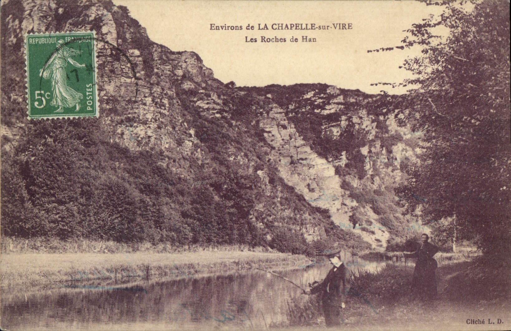 Environs de LA CHAPELLE-sur-VIRE — Les Roches de Han — Cliché L. D.