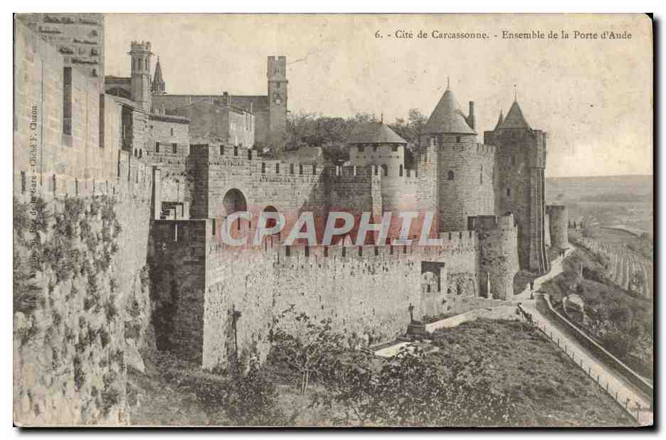 CPA Cite de Carcassonne Ensemble de la Porte d'Aude