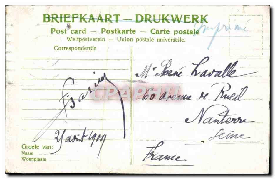 CPA Spoordijk en Spoorbruggen met Binnen Haven Amsterdam Bateaux  — Rückseite