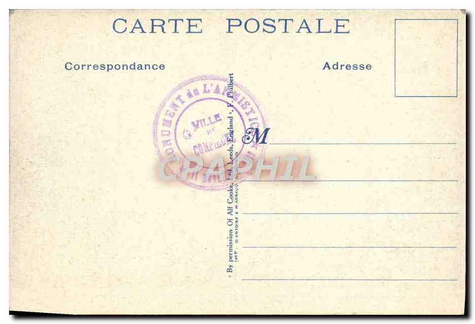 La signature de l'armistice — scène historique — éditeur non identifié, n° de série non visible — Verso