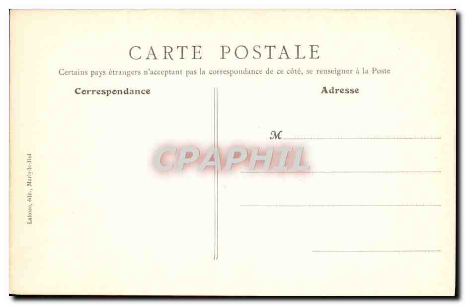 CPA Reconstitution du Chateau de Marly Le Roy par Guillaumont Pere — Rückseite