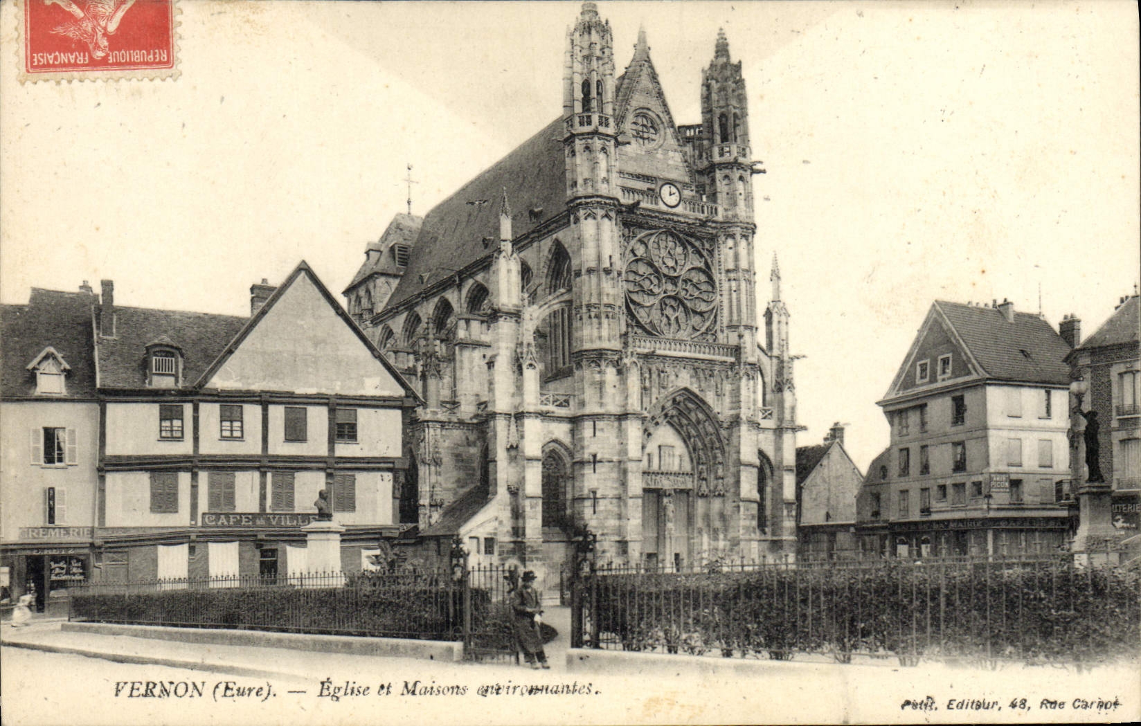 FERNON (Eure) — Église et Maisons environnantes — Petti, Editeur, 48, Rue Carhot