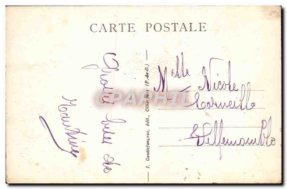 CPA L'Auvergne La Bourree d'Auvergne Folklore — Verso