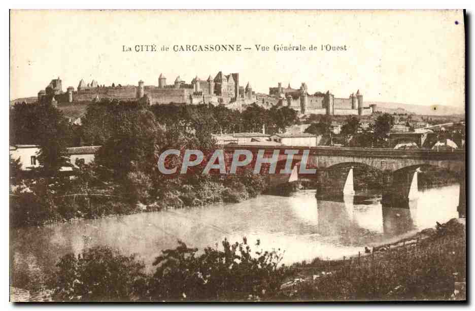 CPA La Cite de Carcassonne Vue Generale de l'Ouest
