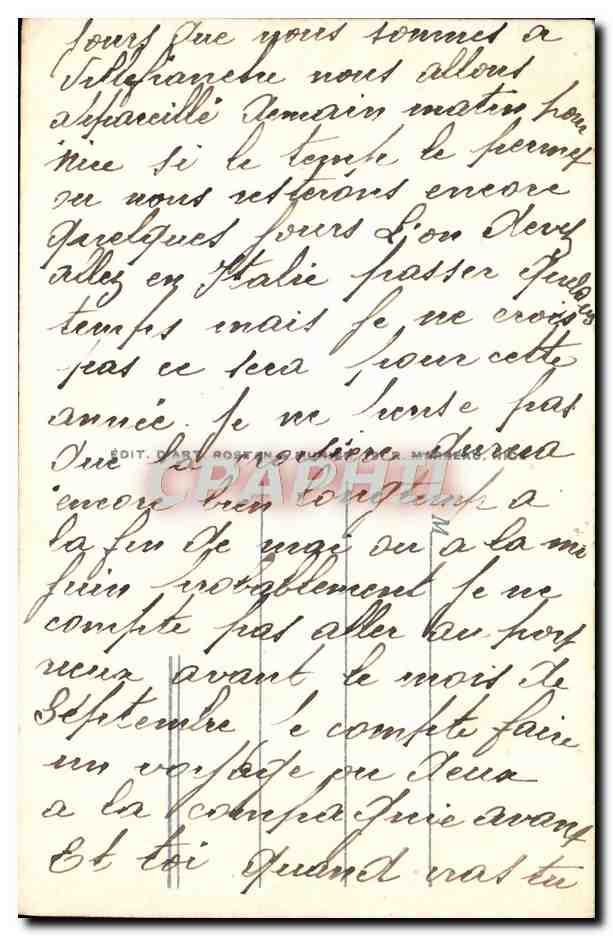 Villefranche-sur-Mer — Der Kai — RM, Verlag RM, Seriennummer 1032 — Rückseite