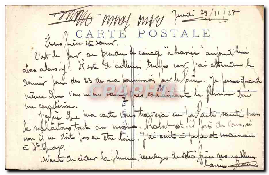 CPA Toulon Un Coin du Port Marchand Bateau — Verso