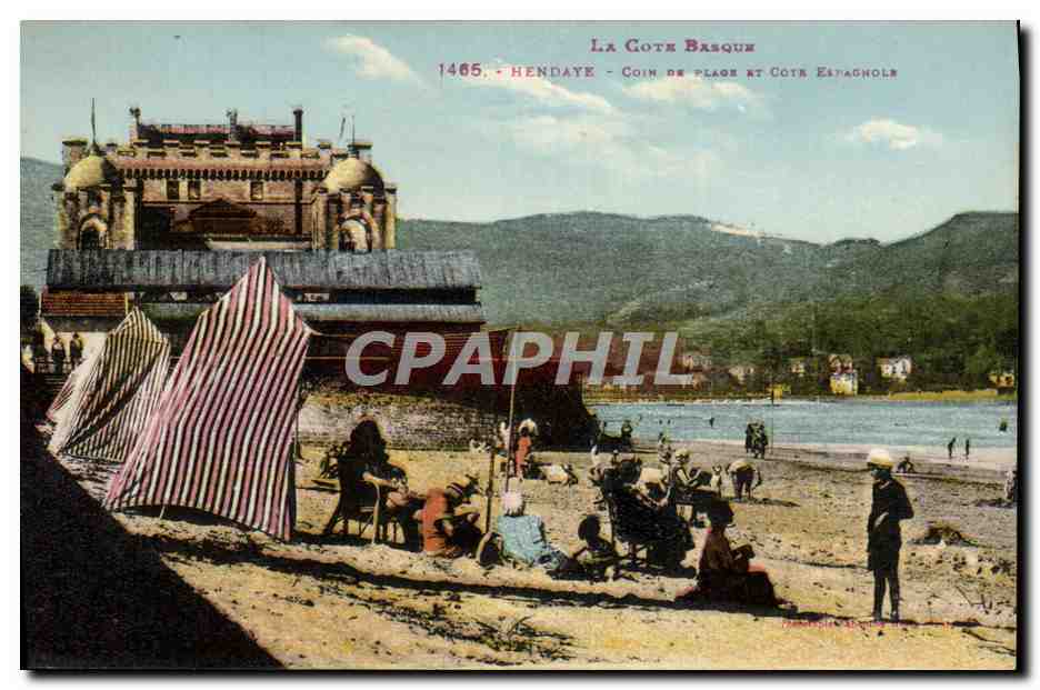 CPA Hendaye Coin de Place et cote espagnole