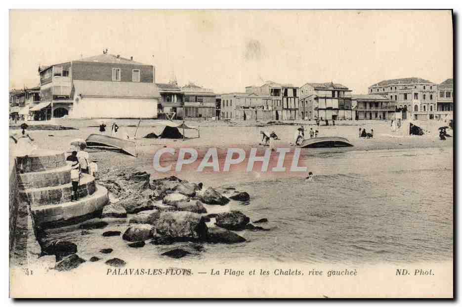 CPA Palavas Les Flots La Plage et les Chalets rive gauchee