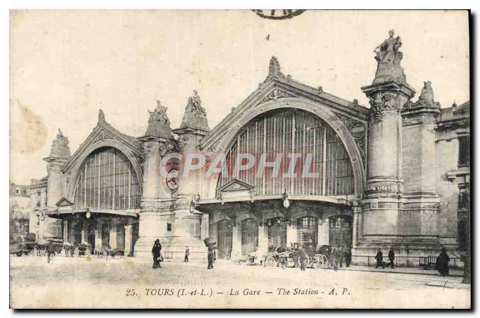 CPA Tours La Gare 