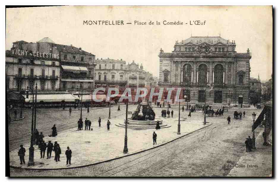 CPA Montpellier Place de la Comedie Vichy Celestins