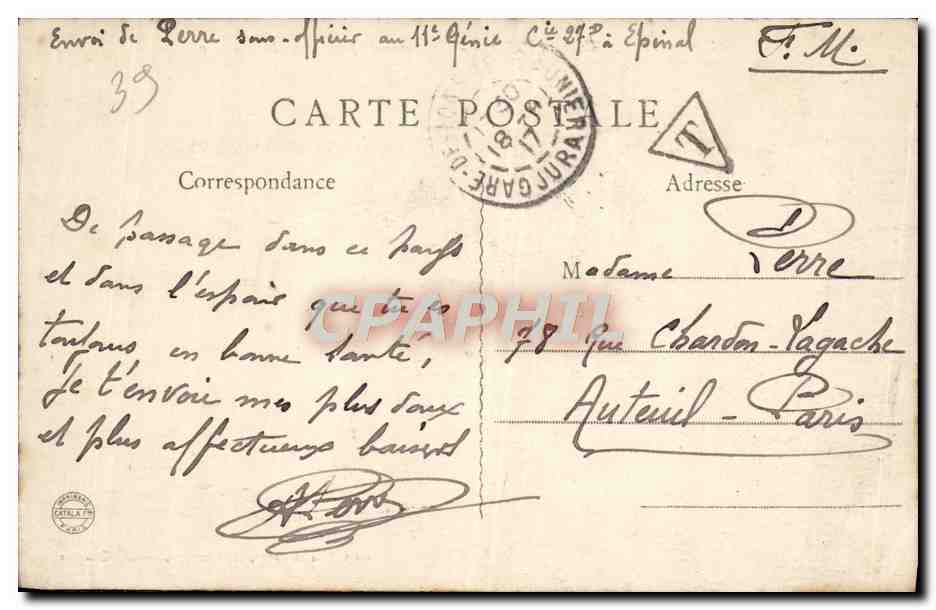 CPA Lons le Saunier Montmorot pres Lons le Saunier — Rückseite