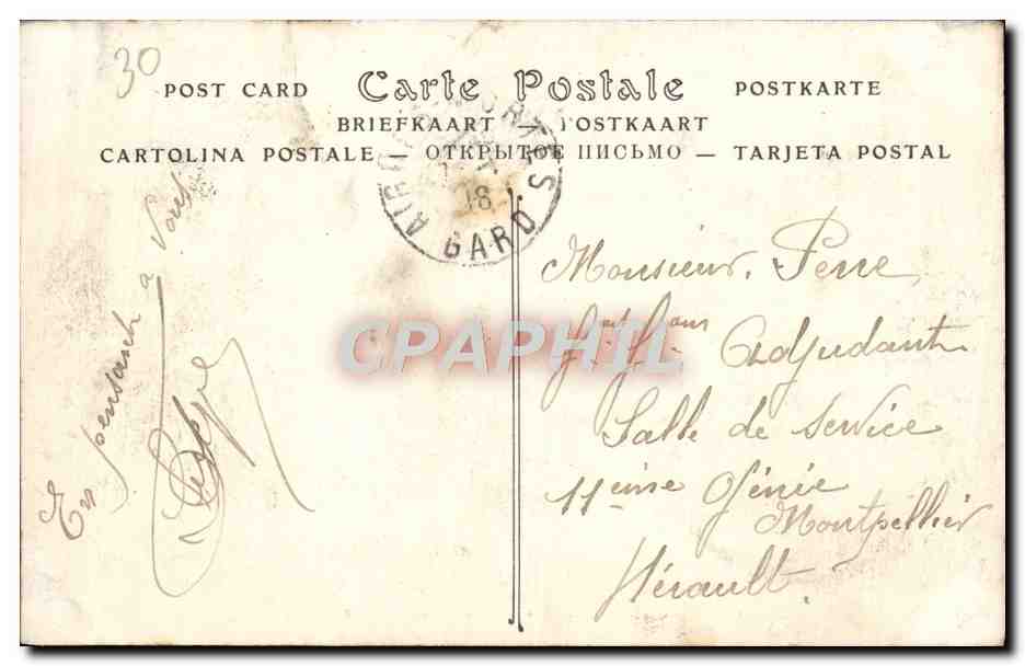 CPA Aigues Mortes Les Remparts et le Pont Rouge — Rückseite