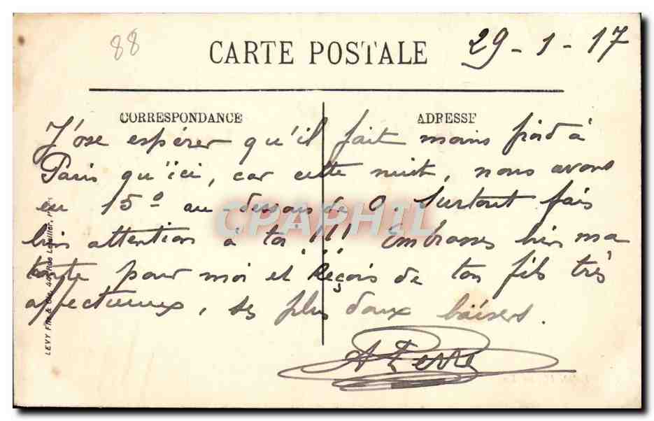 CPA Epinal Vue sur Saint Laurent Cafe du Char d'Argent — Rückseite