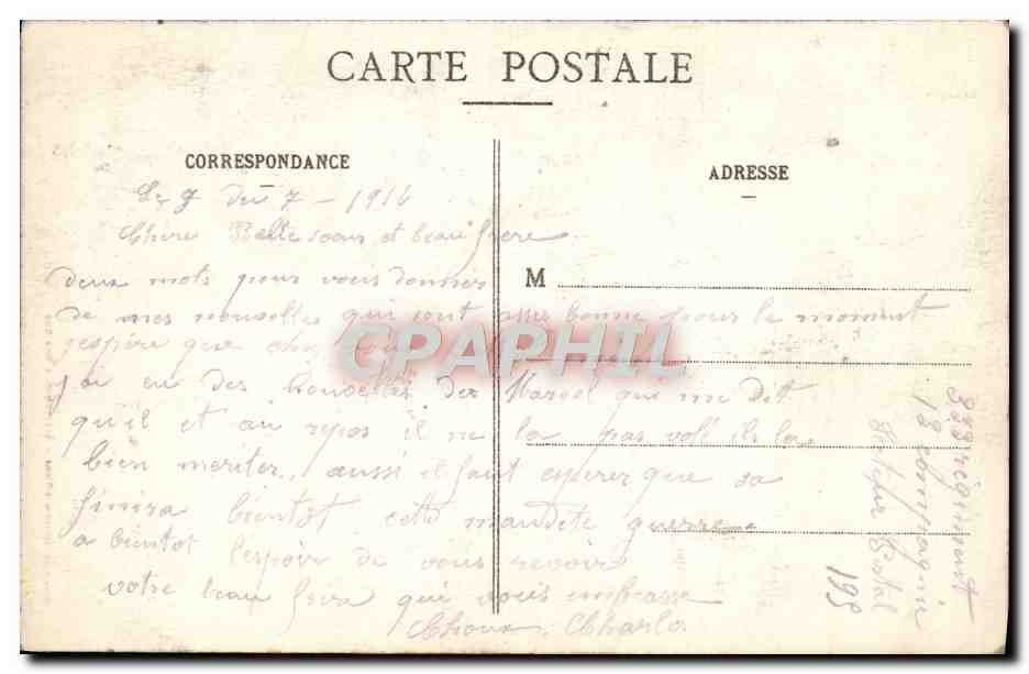 CPA Ruines Militaria  — Rückseite
