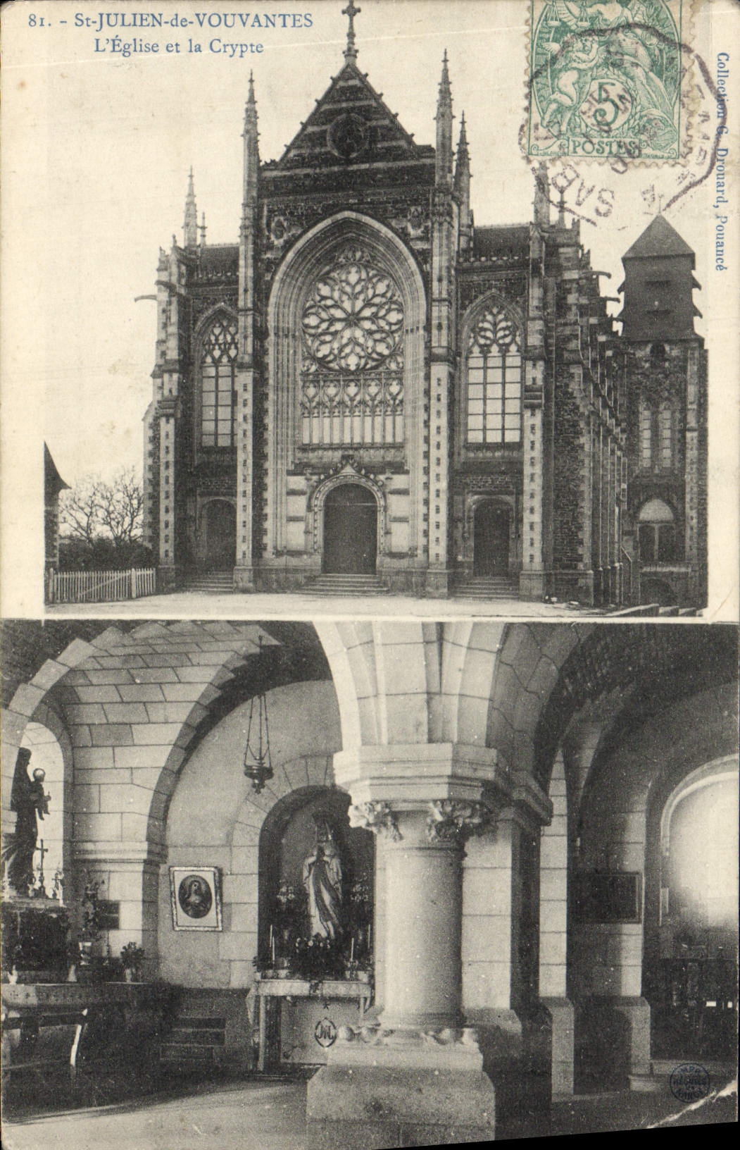 CPA St Julien de Vouvantes L'Eglise et la Crypte 