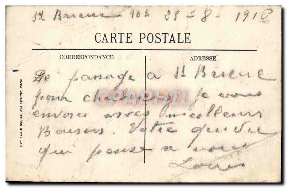 CPA Marine de Guerre Contre Torpilleur par gros temps  — Verso