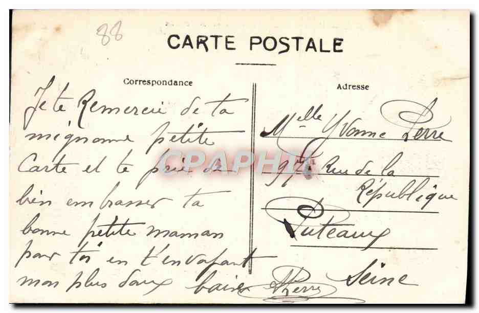 CPA Epinal Promeande des Templiers et les Coteaux  — Rückseite