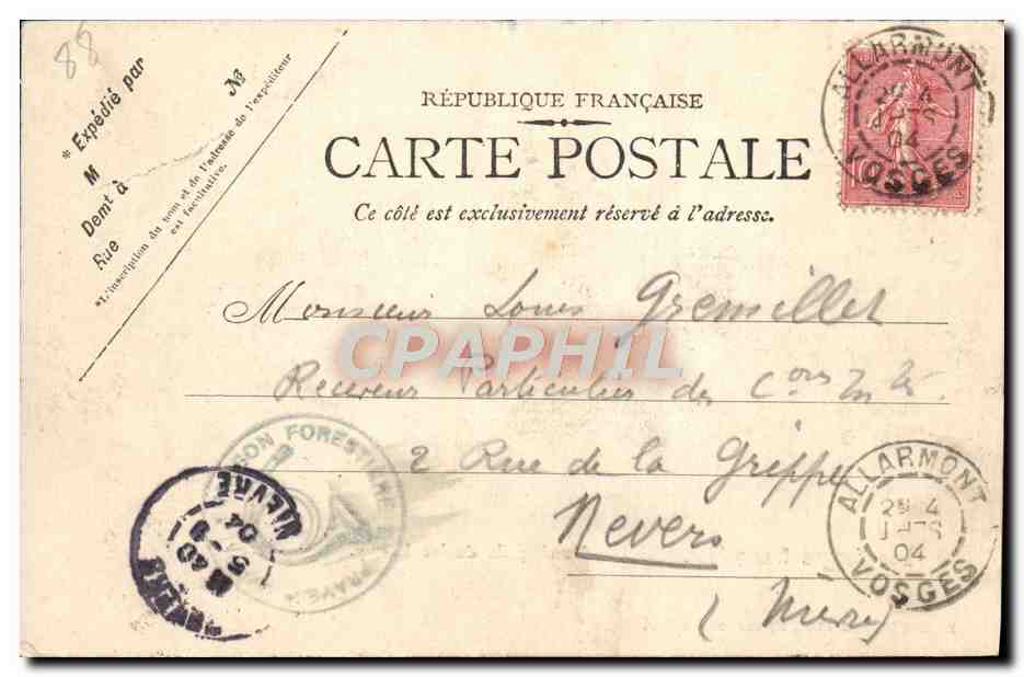 CPA Les Vosges Francaises La Chapelle du Lac Lamay  — Rückseite
