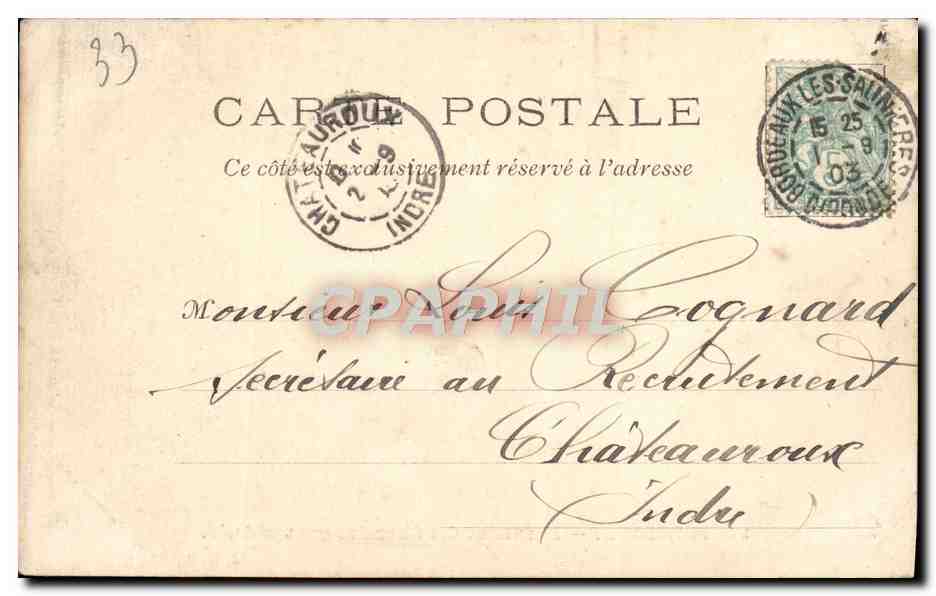 CPA Bordeaux Monument des Girondins  — Verso