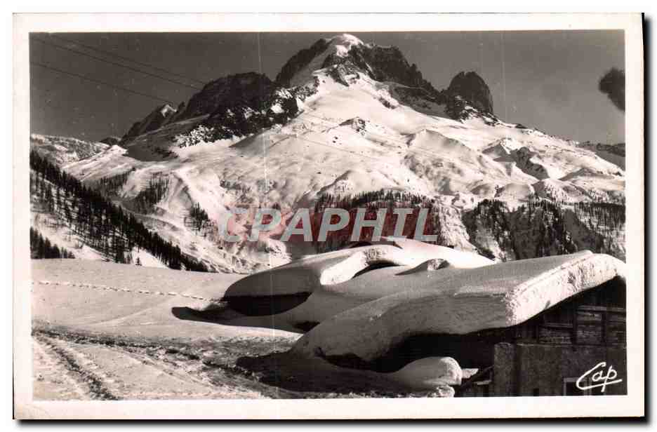 CPA Argentiere en hiver Chalets et Aiguille Verte 