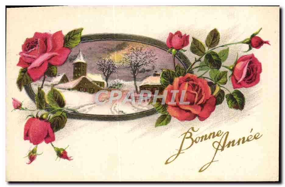 CPA Fantaisie Fleurs Bonne Annee 