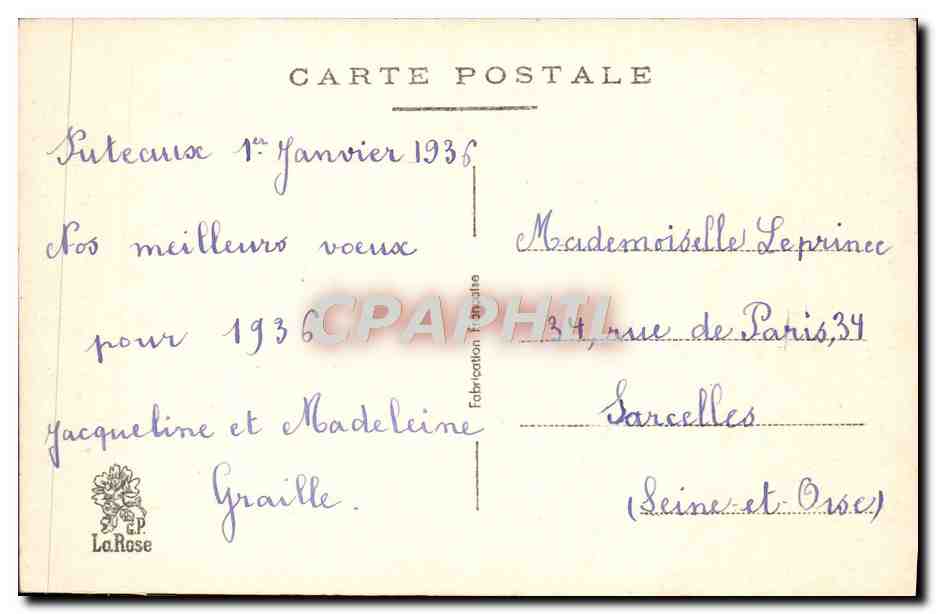 CPA Fantaisie Fleurs Bonne Annee  — Back