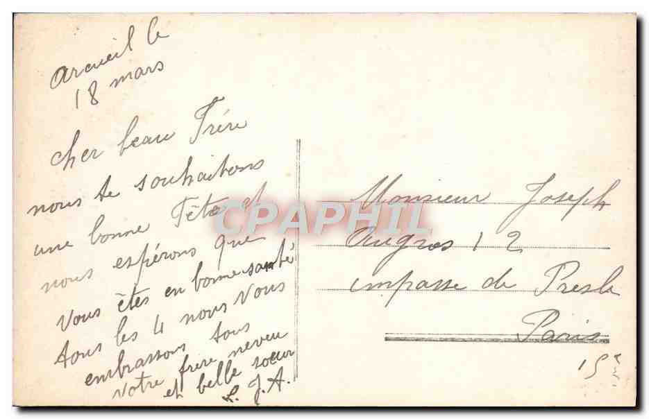 Jeune femme tenant un bouquet de vigne — éditeur MIDAS, n° 67 — Verso