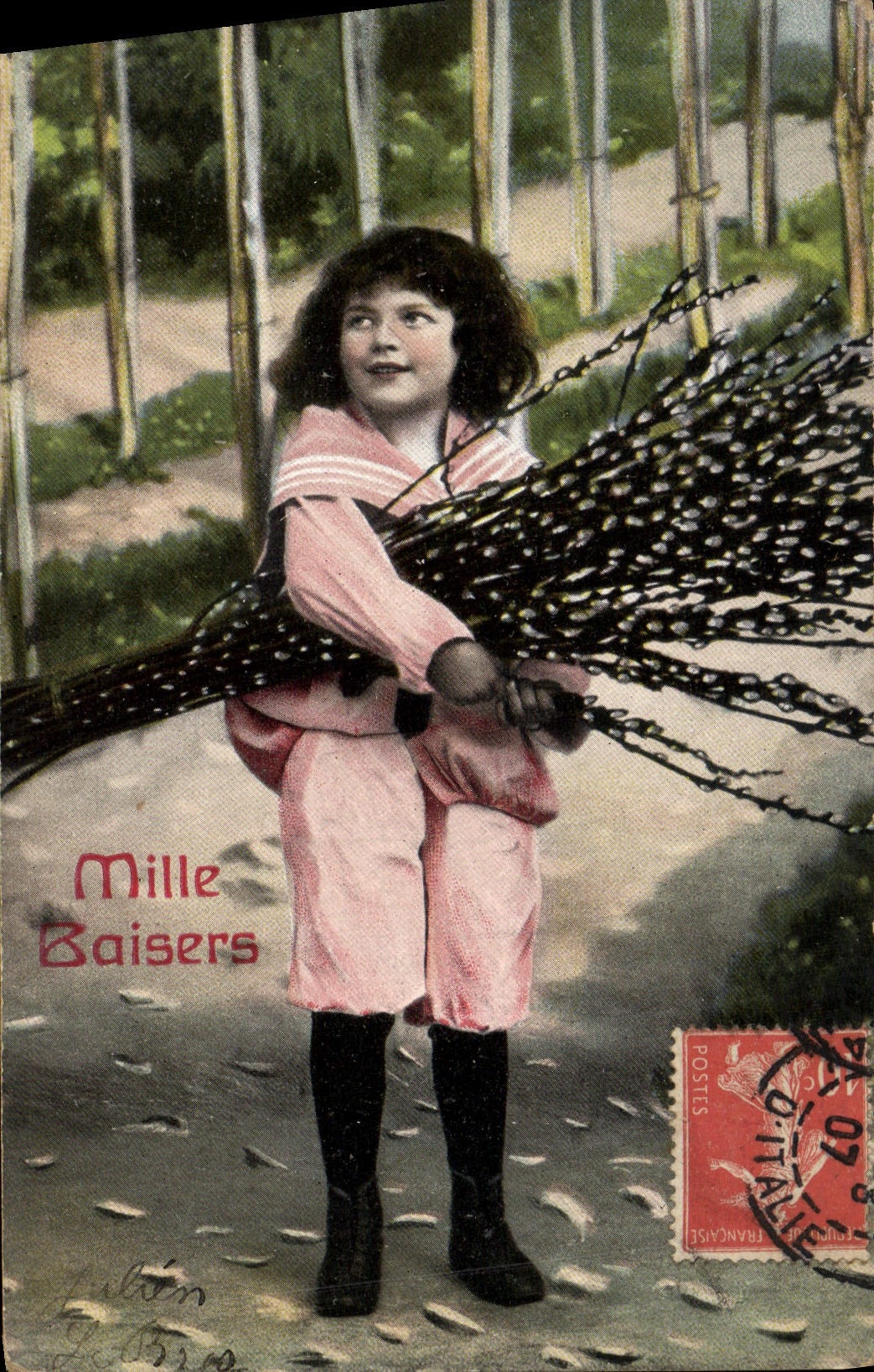 CPA Fantaisie Enfant Mille Baisers 