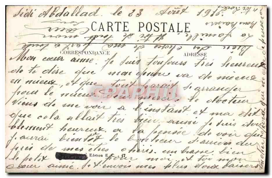 CPA Feryville Hotel de Ville Soldats Militaria — Verso