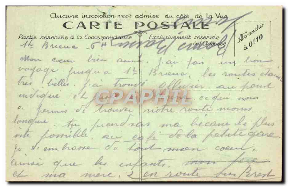 CPA Saint Brieuc L'Entree du Port La Tour de Cesson Bateaux — Rückseite
