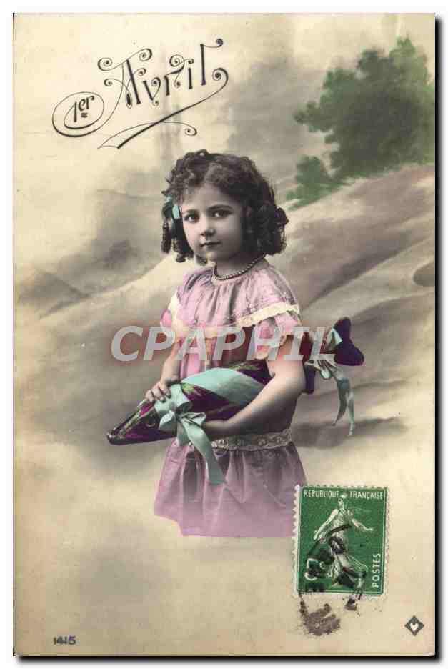 CPA Fantaisie Enfant 1er Avril Poisson 