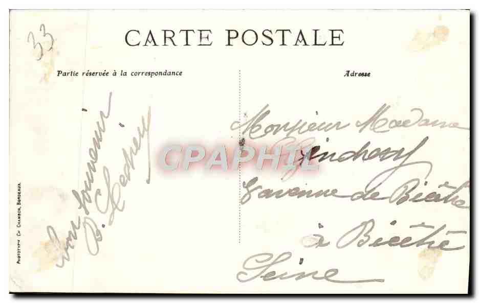 CPA Bordeaux La Rade Vue generale Bateaux — Verso