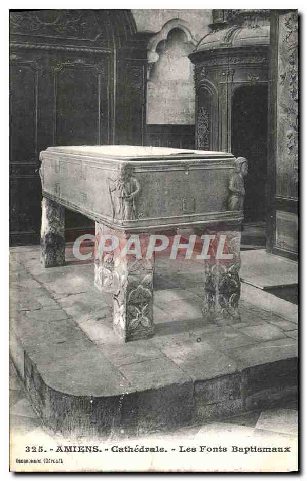 CPA Amiens Cathedrale Les Fonts Baptismaux 
