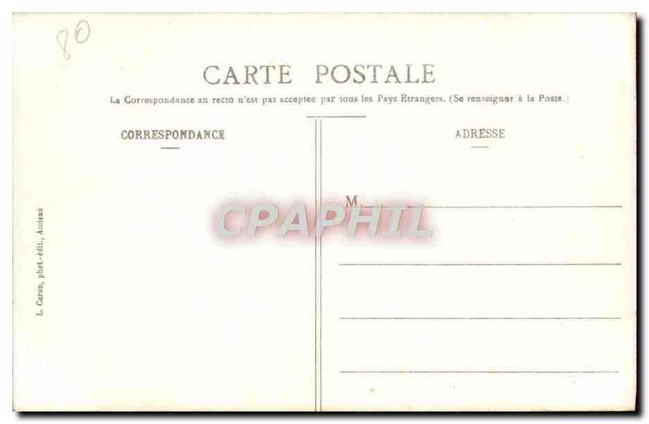 CPA Amiens Cathedrale Les Fonts Baptismaux  — Rückseite