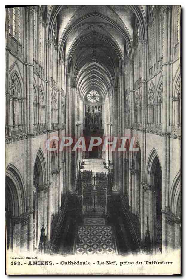 CPA Amiens Cathedrale La Nef prise du Triforium
