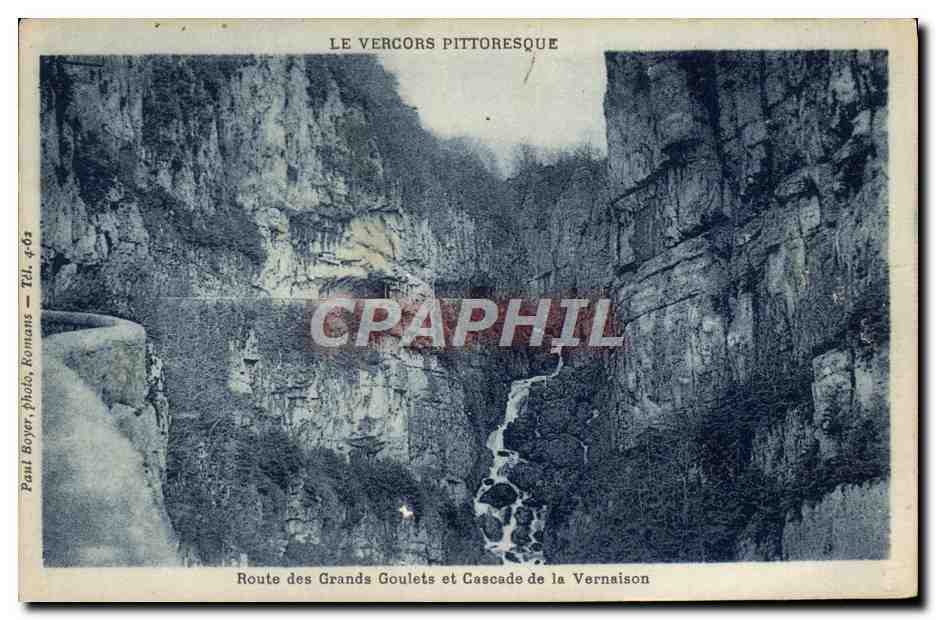 CPA Route de Grands Goulets et Cascade de la Vernaison