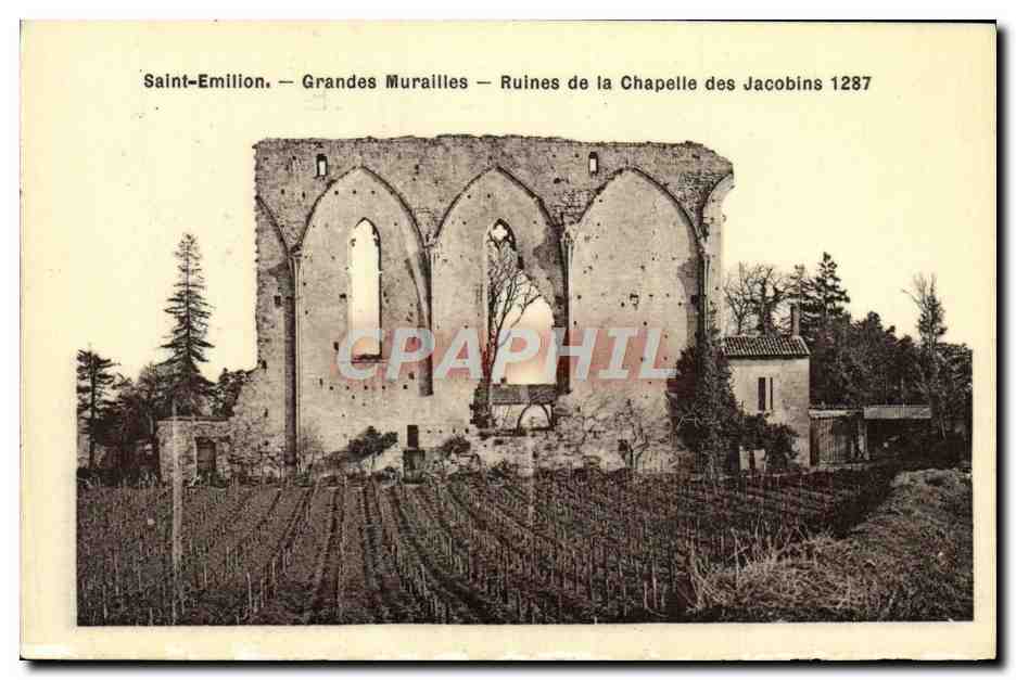 CPA Saint Emilion Grandes Murailles Ruines de la chapelle des Jacobins 1287