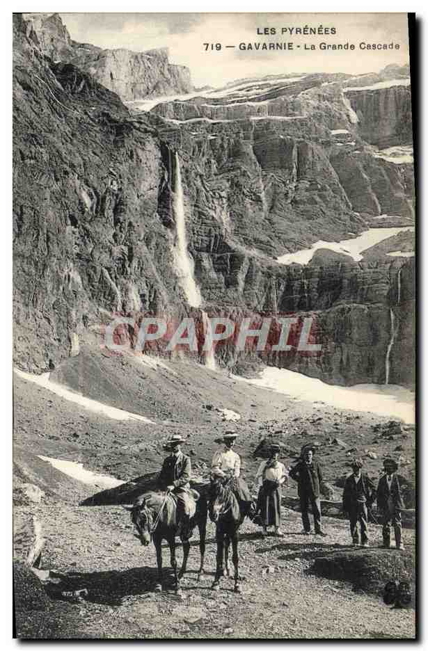 CPA Gavarnie La Grande Cascade Chevaux