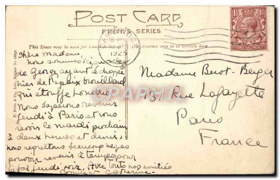 CPA Cambridge Sidney Sussex College Oliver Cromwell — Verso